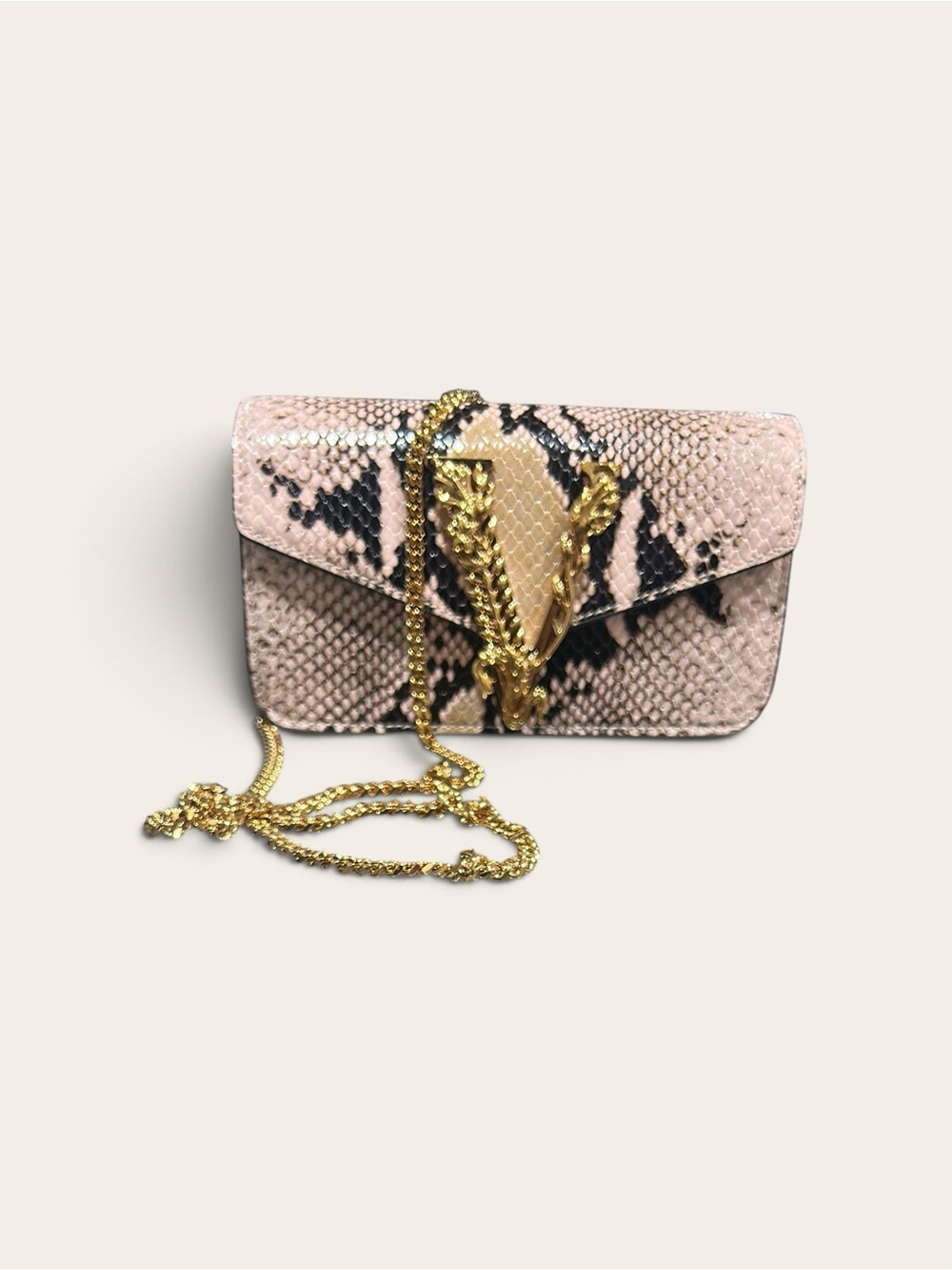 Mini Versace Calf Leather Peyton Print Purse